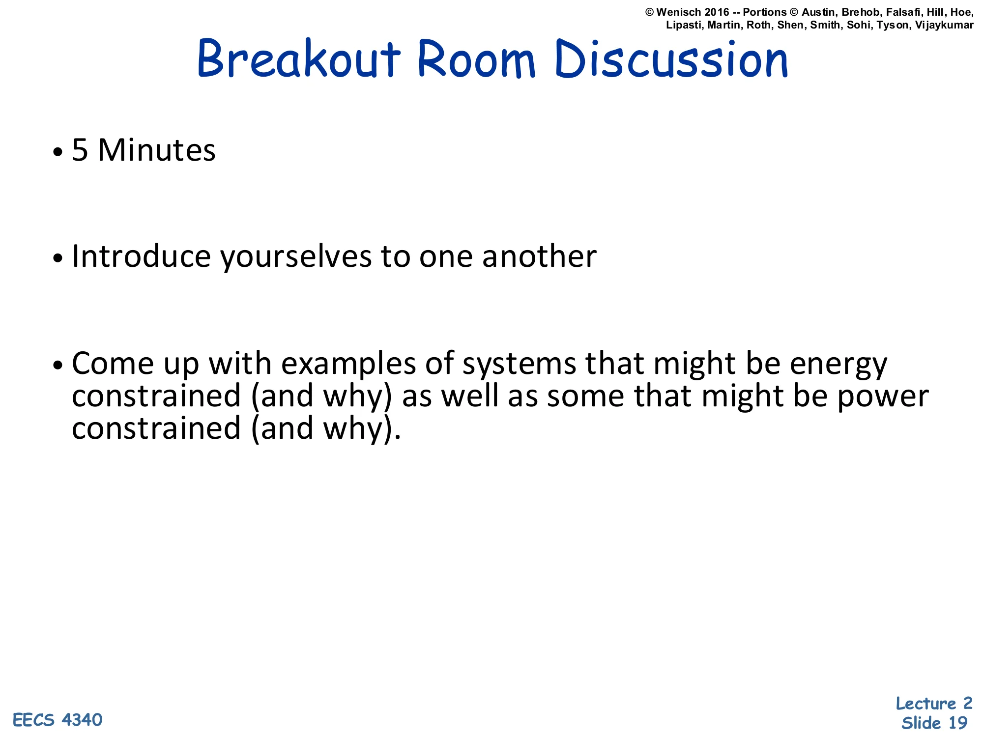 Breakout Room Discussion (slide 19)
