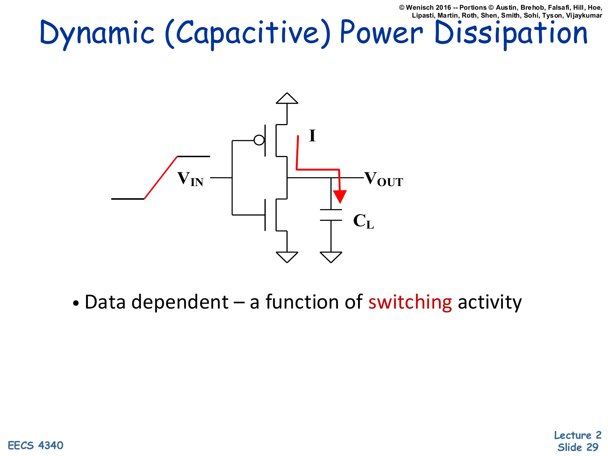 Dynamic (Capacitive) Power Dissipation (slide 29)