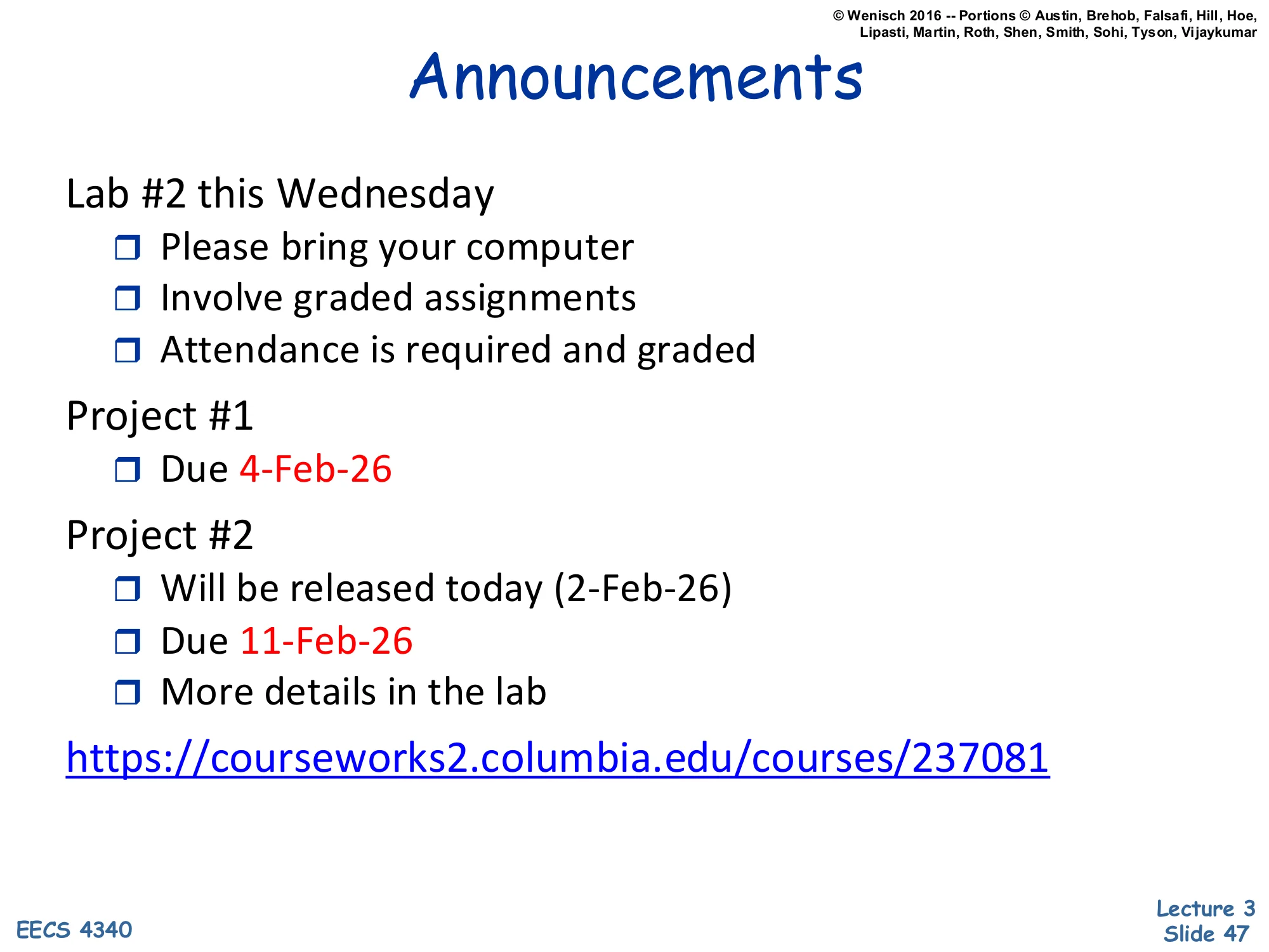 Announcements (closing) (slide 47)