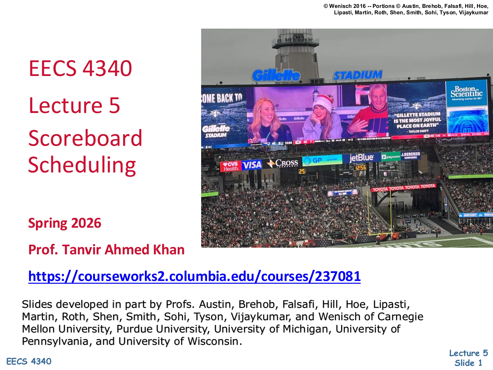 CSEE 4340 Lecture 5 — Scoreboard Scheduling (slide 1)
