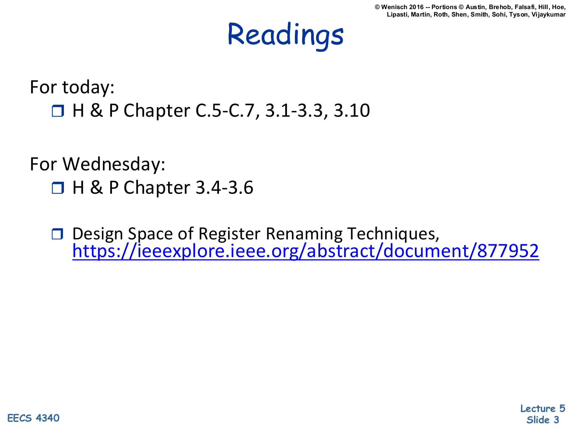 Readings (slide 3)