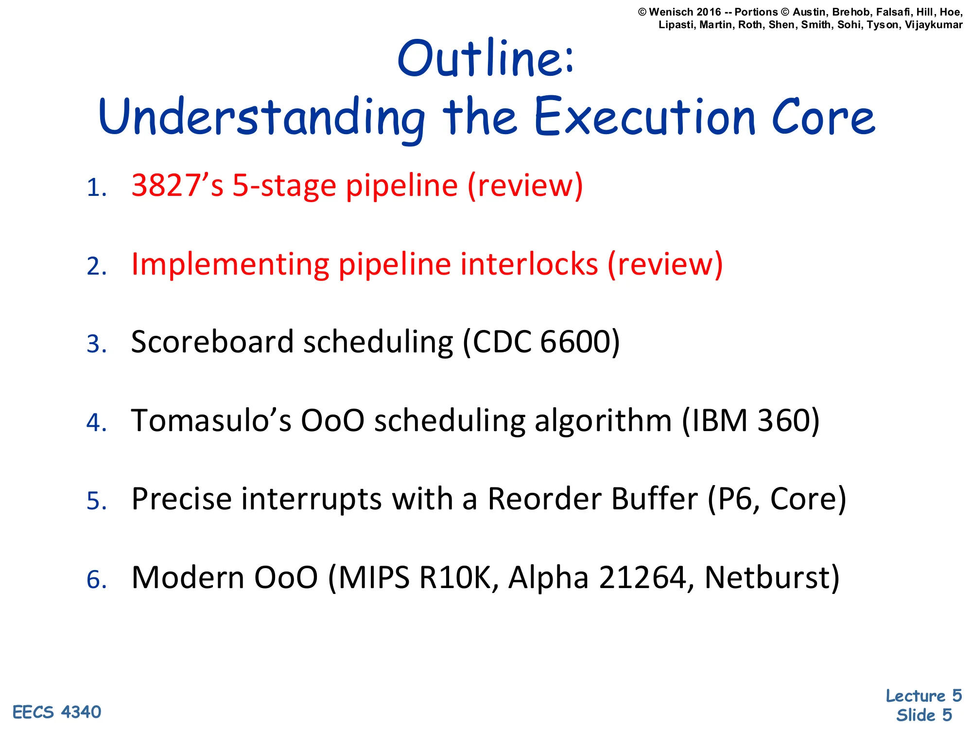 Outline: Understanding the Execution Core (slide 5)