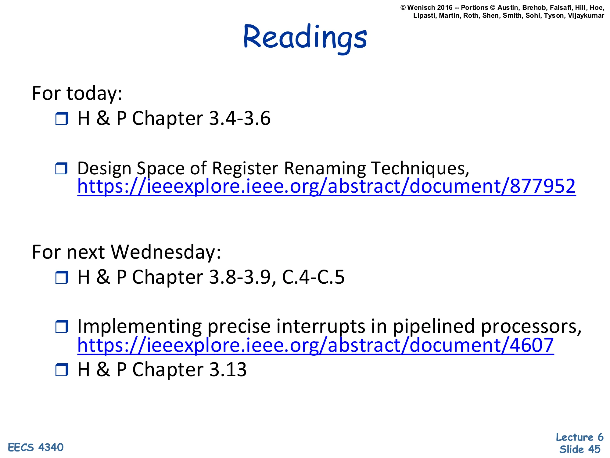 Readings (slide 45)