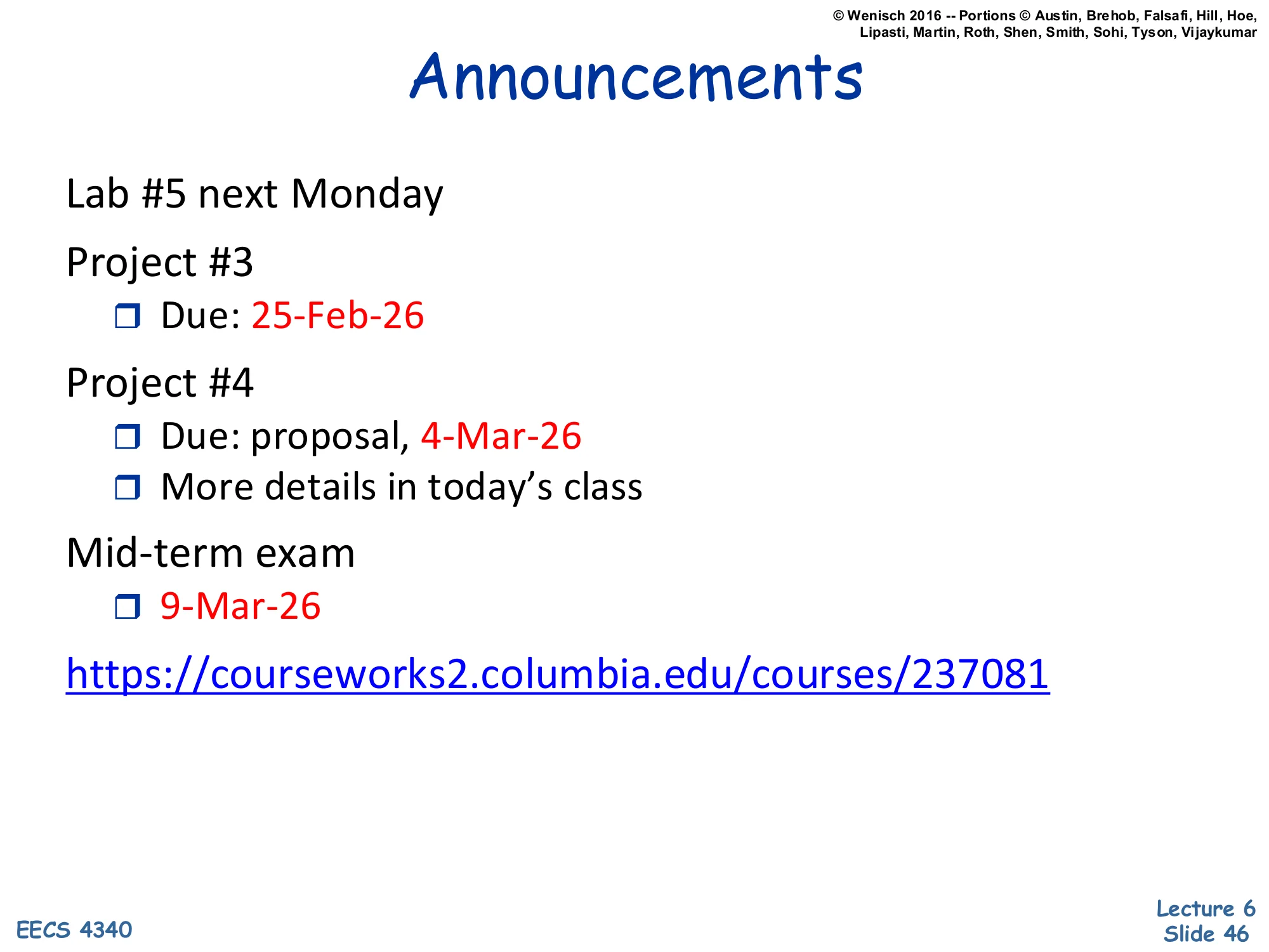 Announcements (slide 46)