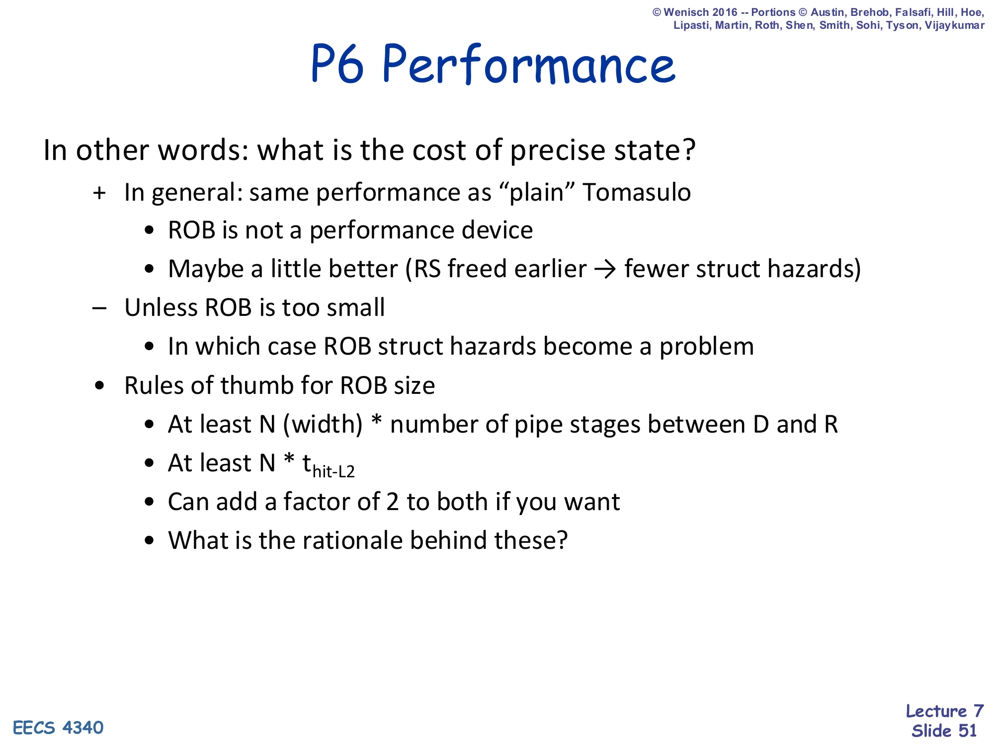 P6 Performance (slide 51)