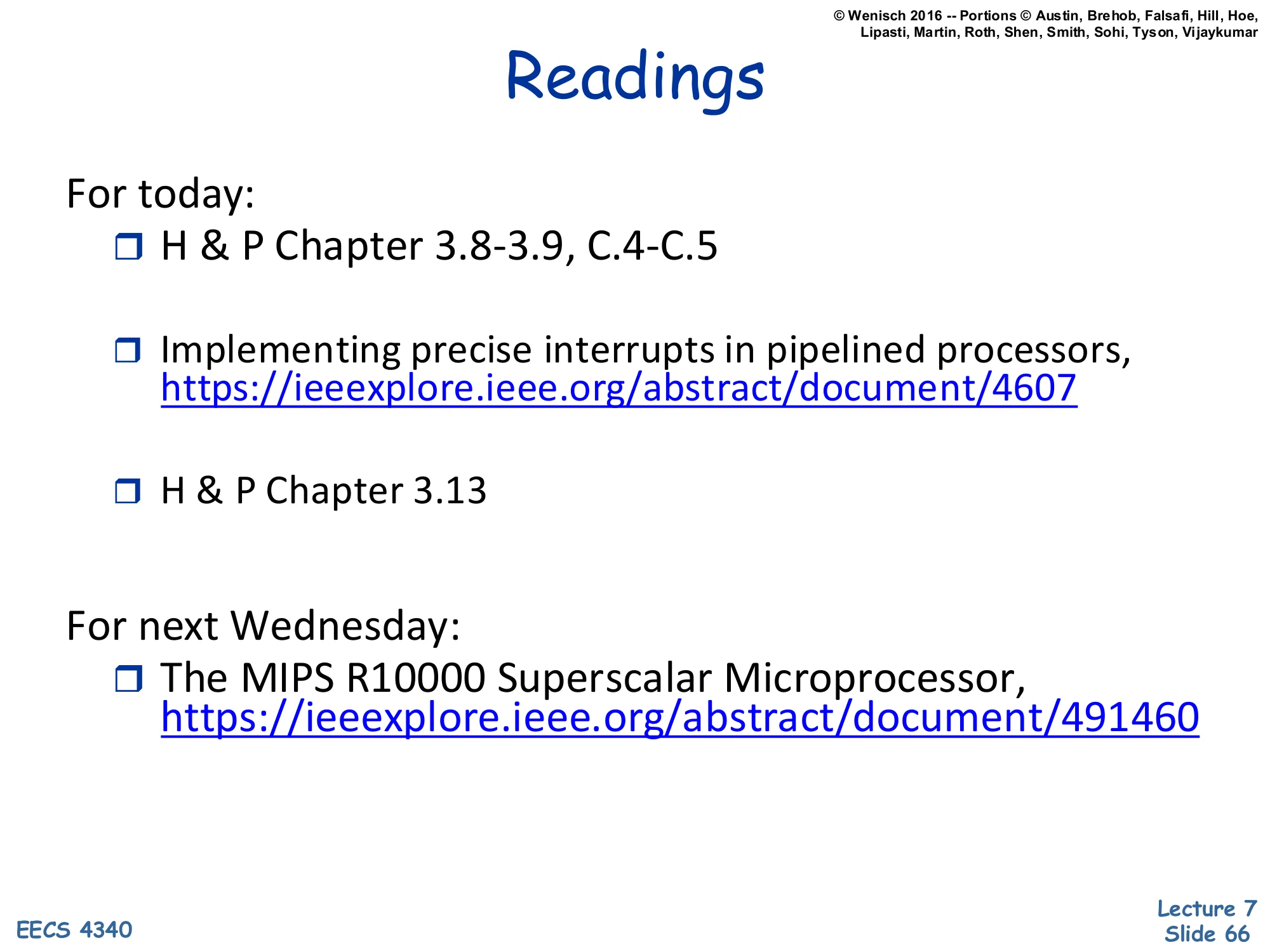 Readings (closing) (slide 54)