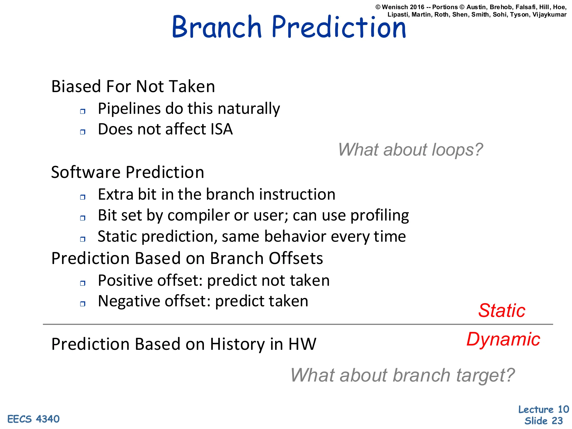 Branch Prediction (Static vs Dynamic) (slide 23)