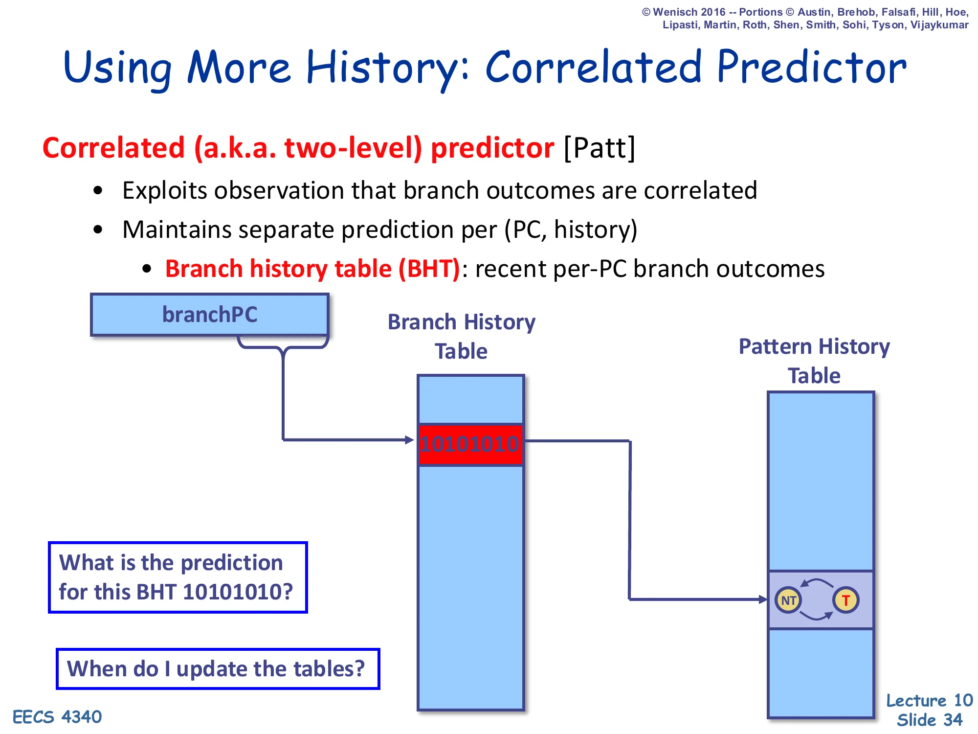 Using More History: Correlated Predictor (slide 34)