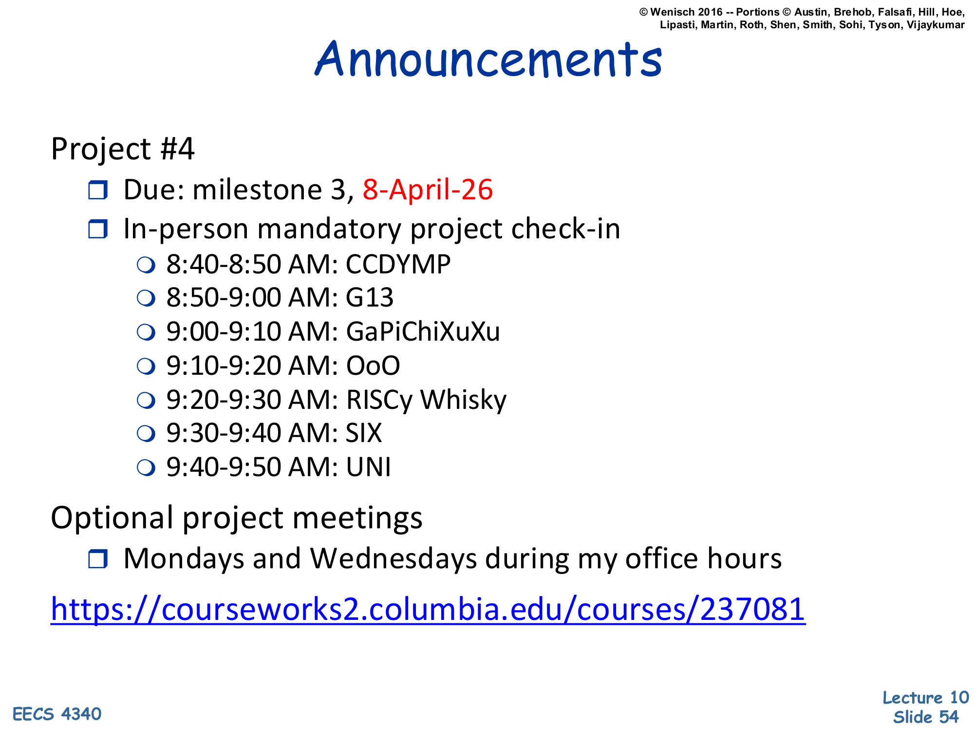 Announcements (repeat) (slide 54)