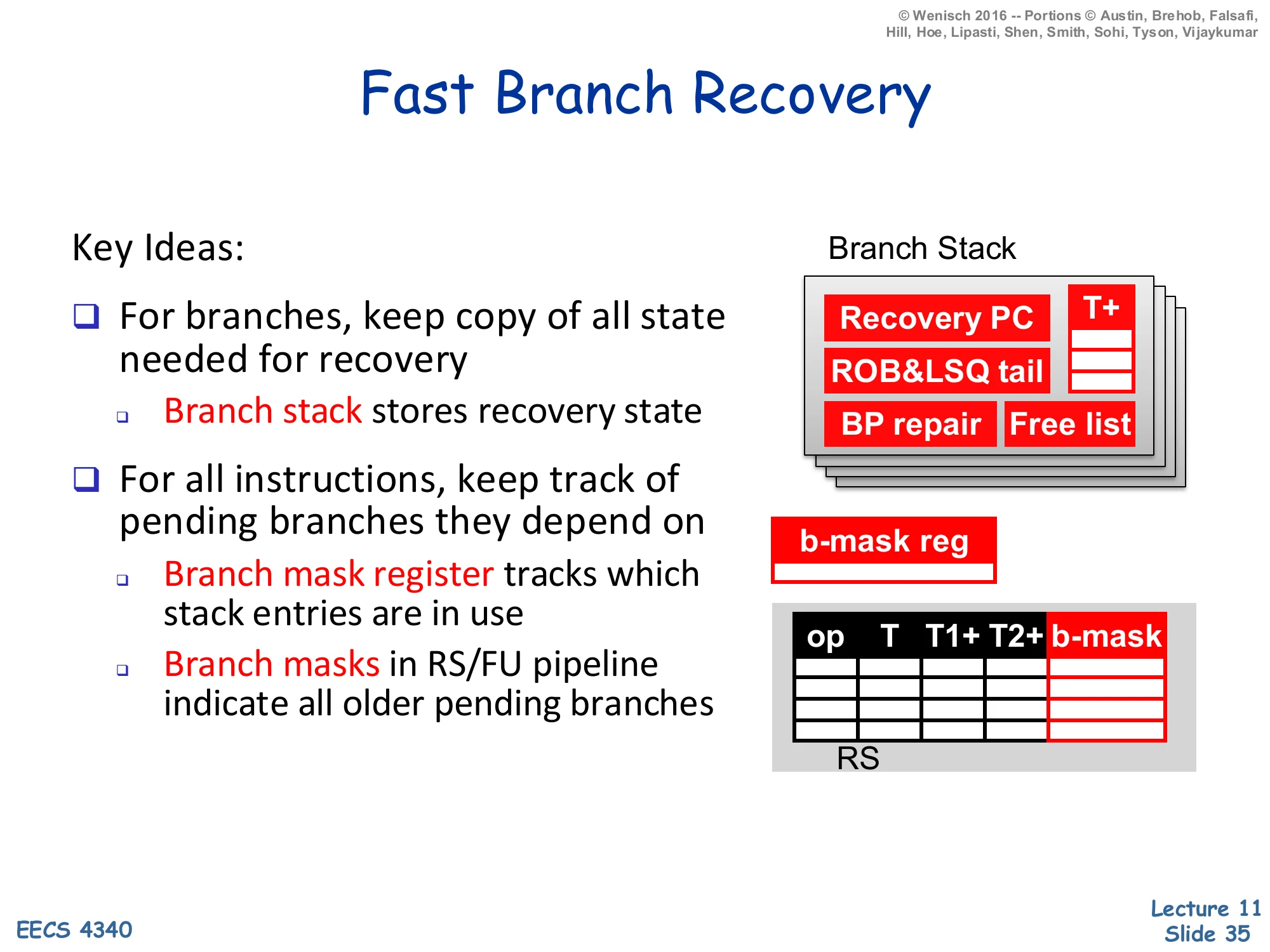 Fast Branch Recovery (slide 35)