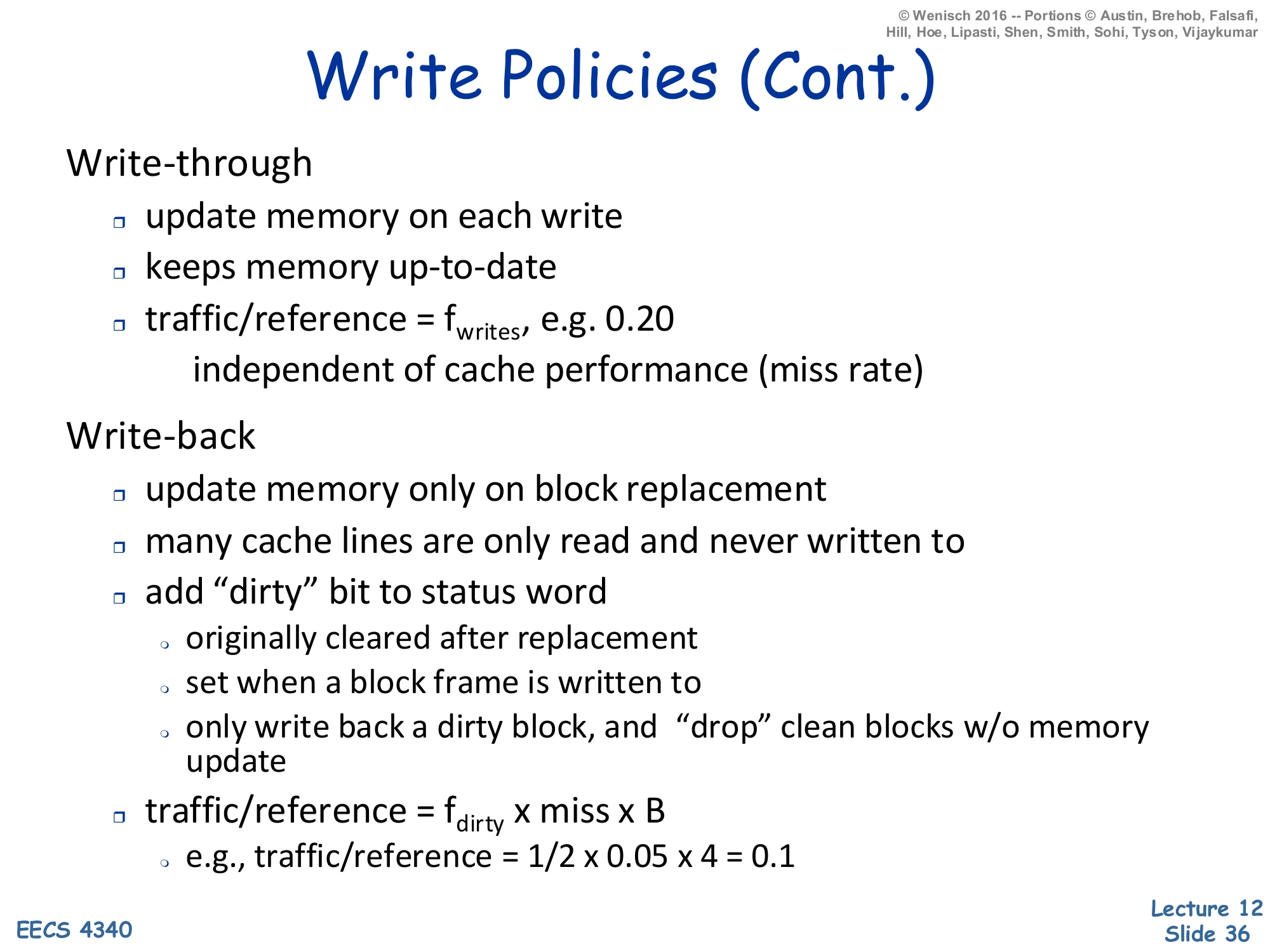 Write Policies (Cont.) (slide 36)