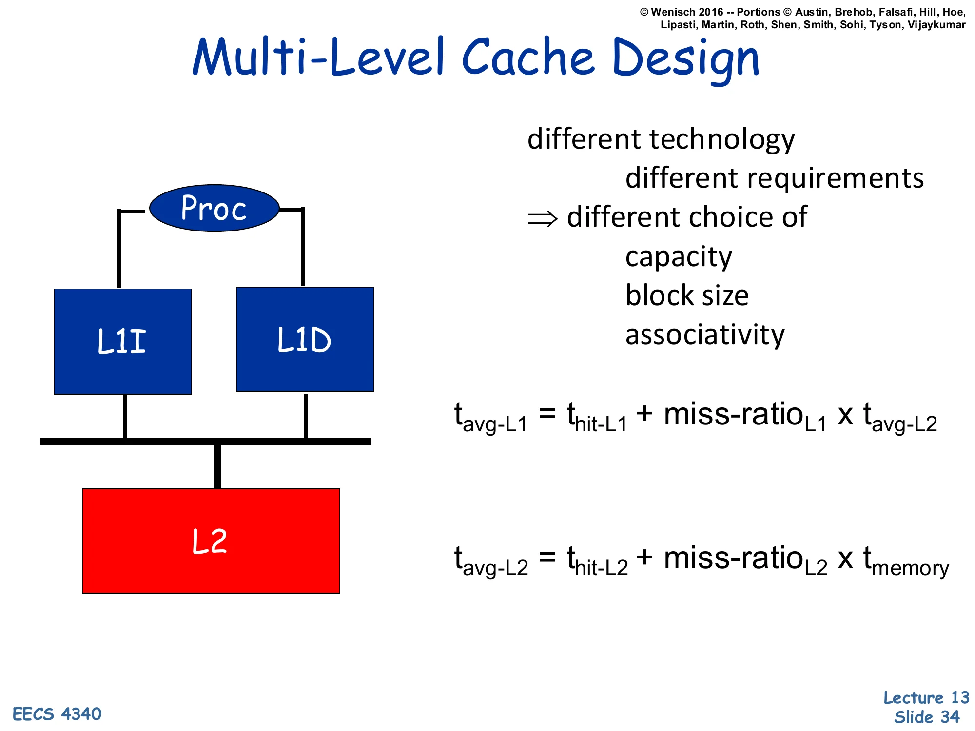 Multi-Level Cache Design (slide 34)
