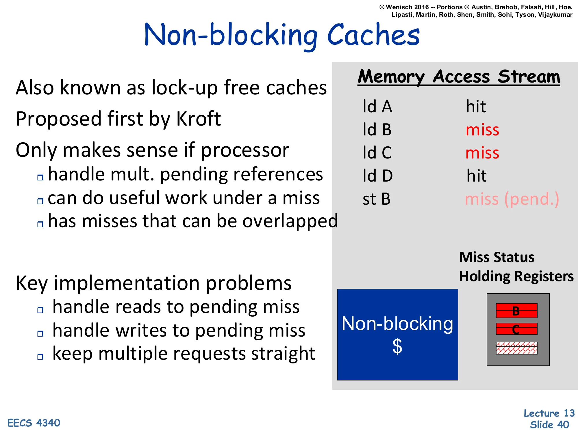 Non-blocking Caches (slide 40)