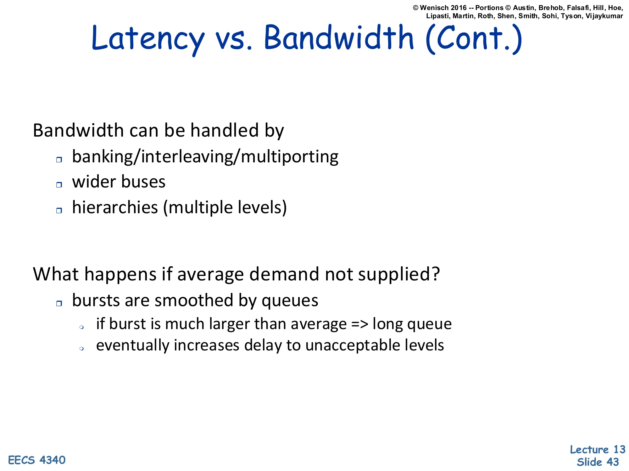Latency vs. Bandwidth (Cont.) (slide 43)