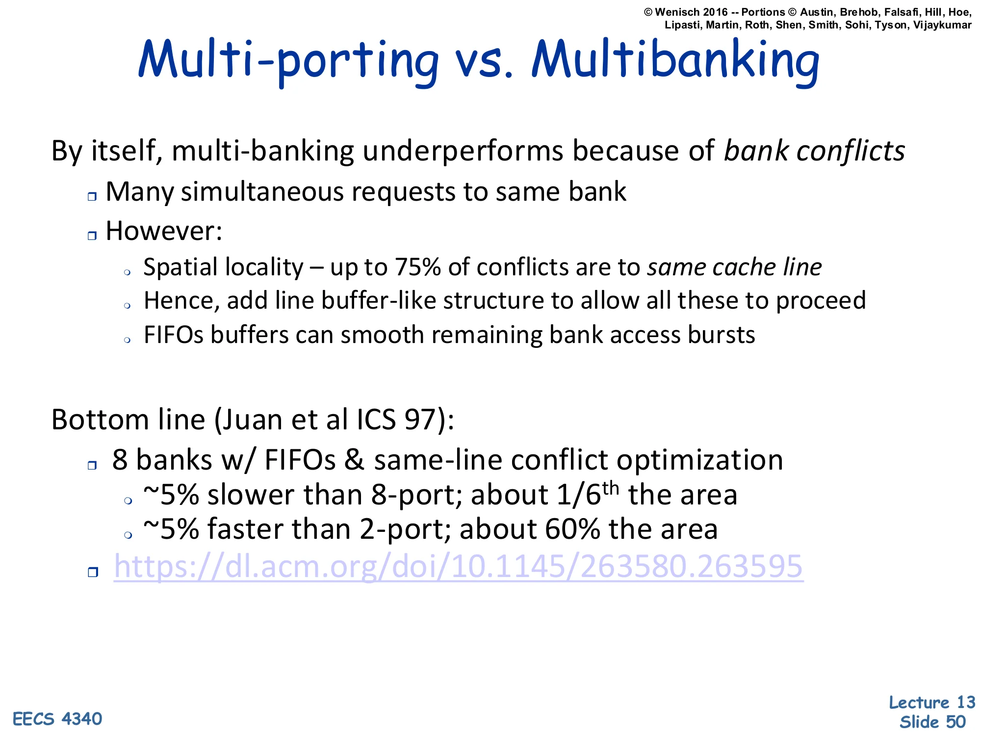 Multi-porting vs. Multibanking (slide 50)