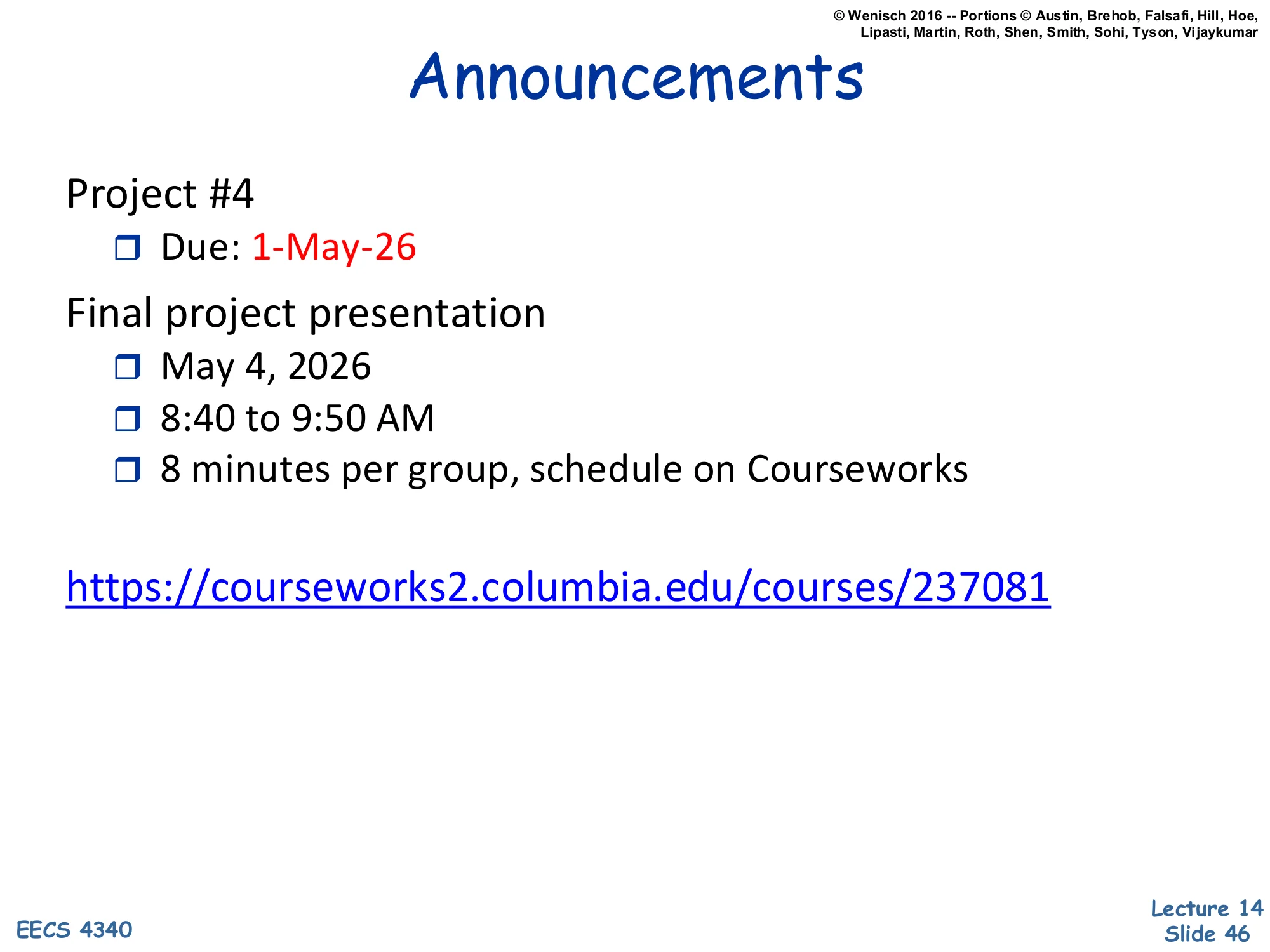 Announcements (slide 46)