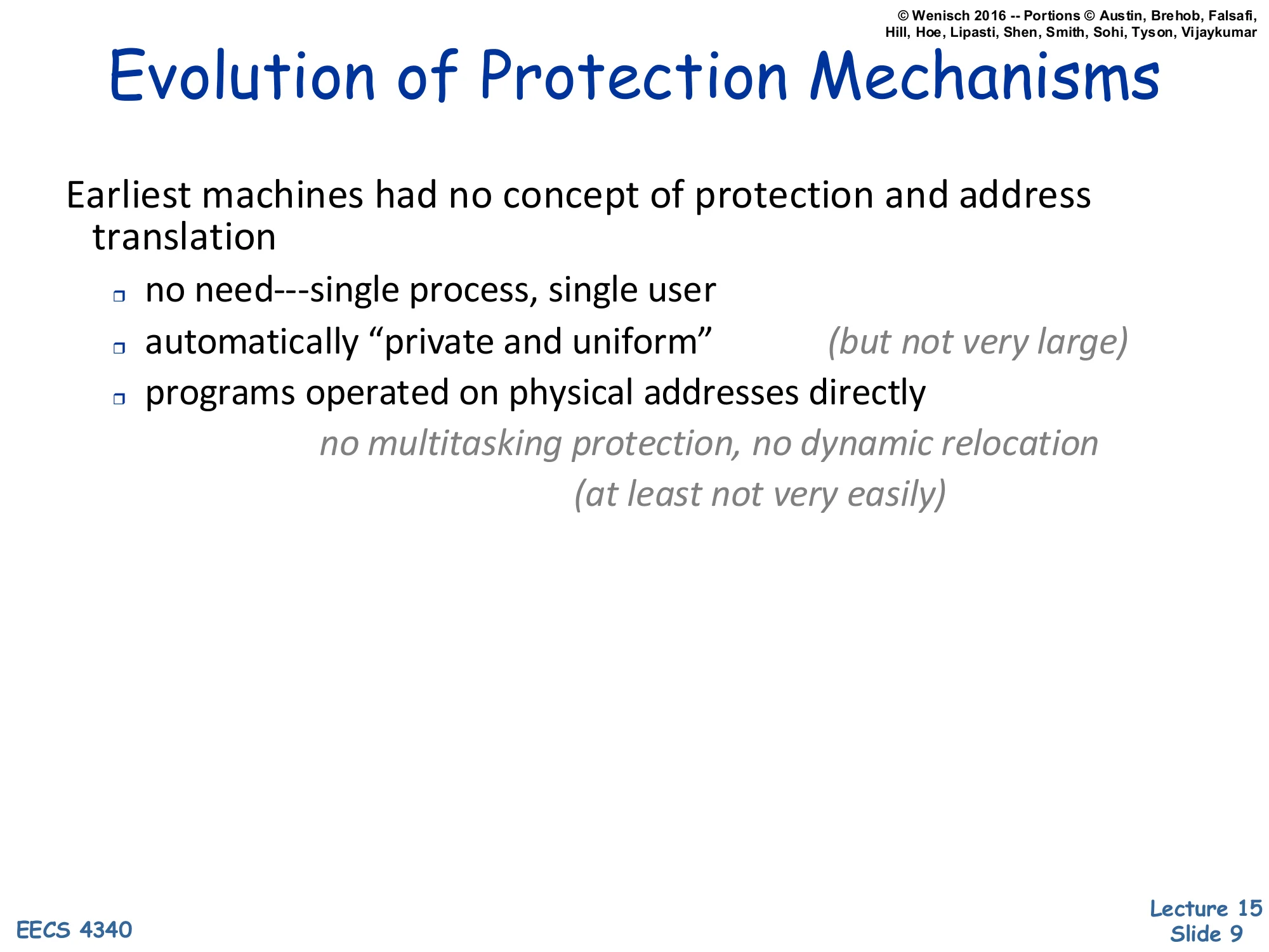 Evolution of Protection Mechanisms (slide 9)