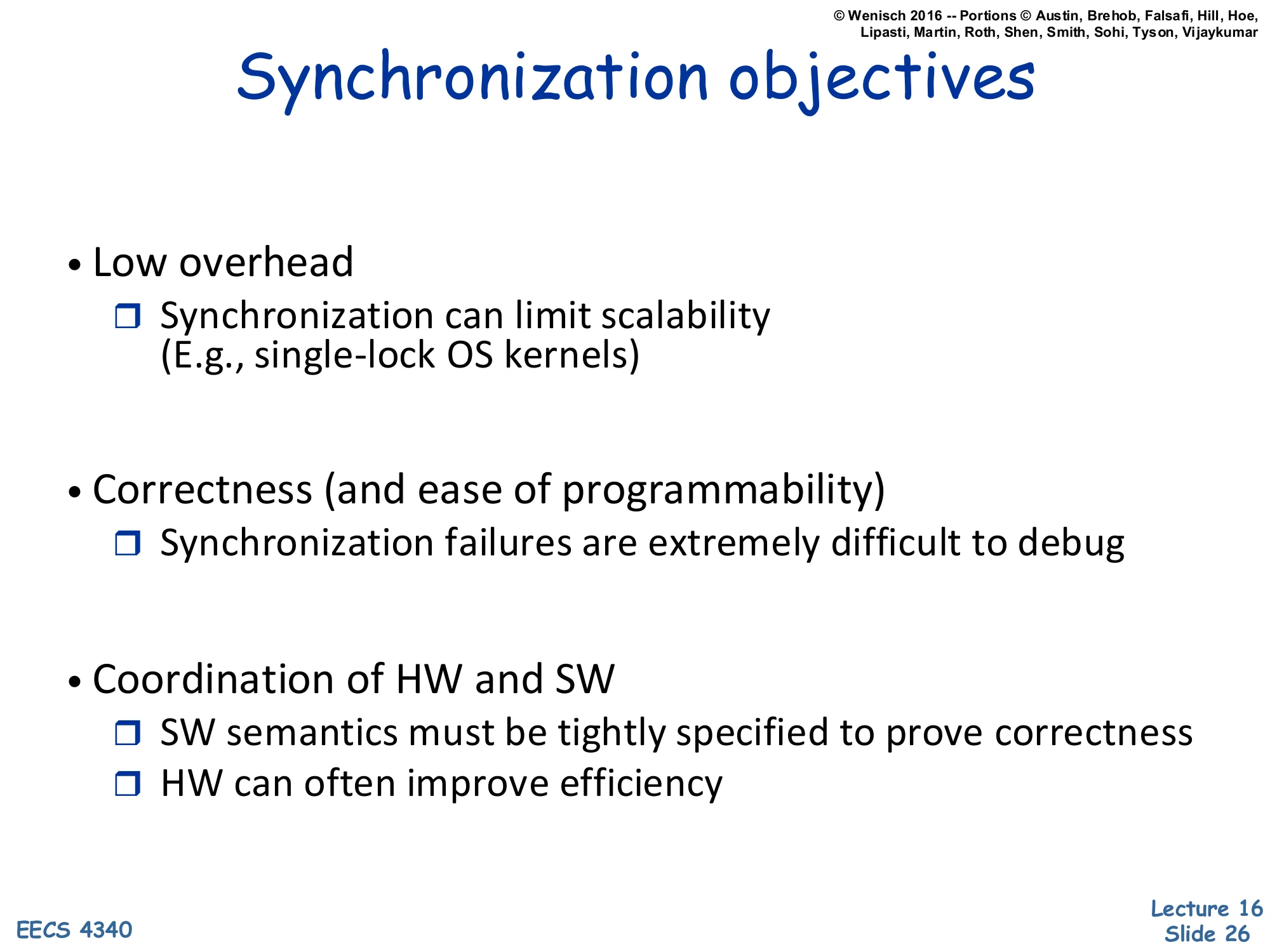 Synchronization Objectives (slide 26)
