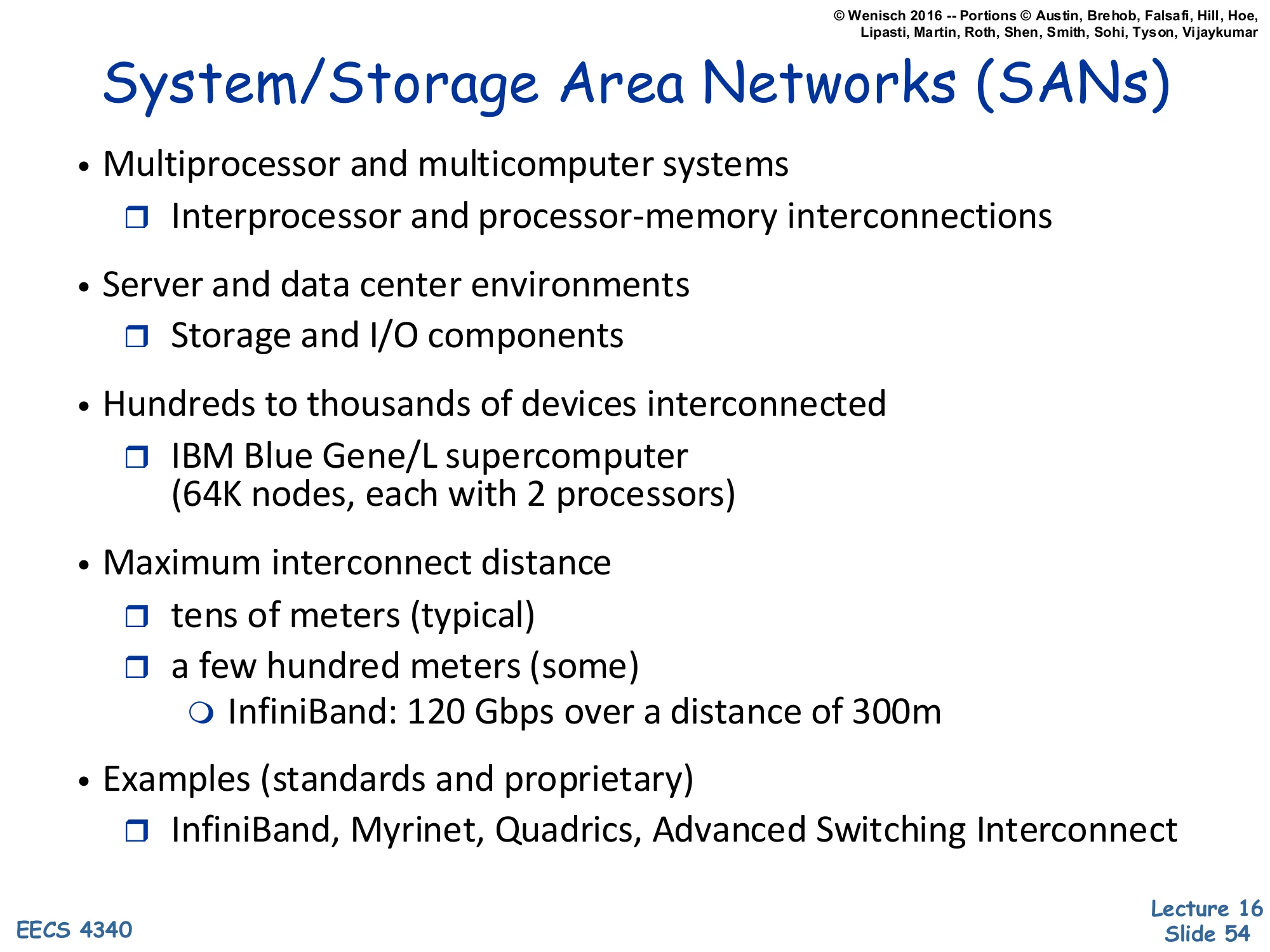 System/Storage Area Networks (SANs) (slide 54)