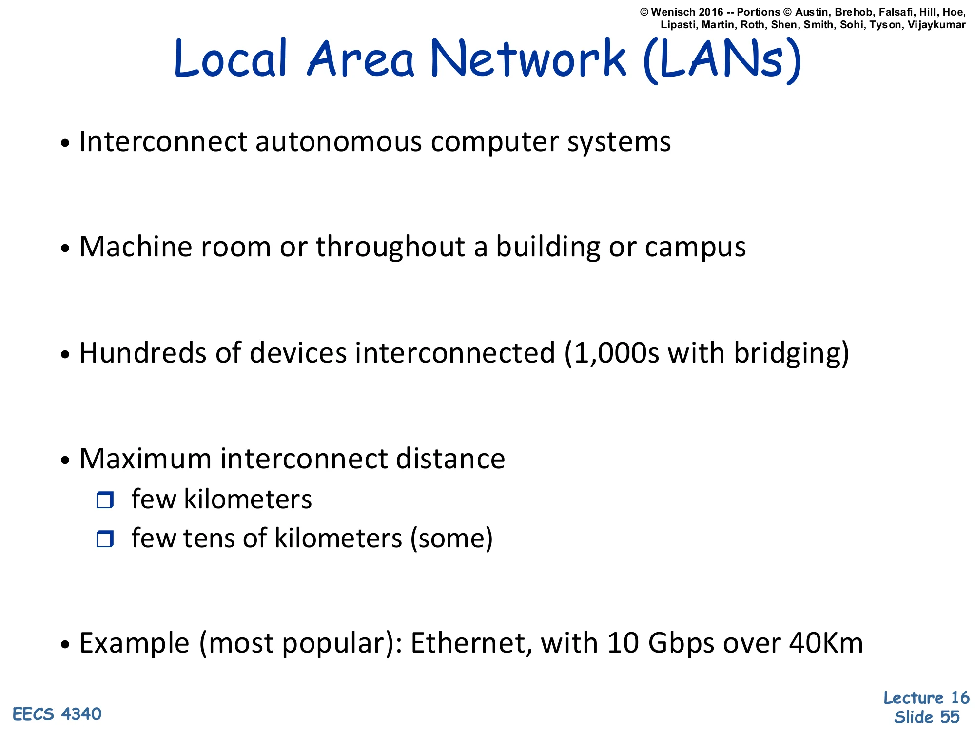 Local Area Networks (LANs) (slide 55)