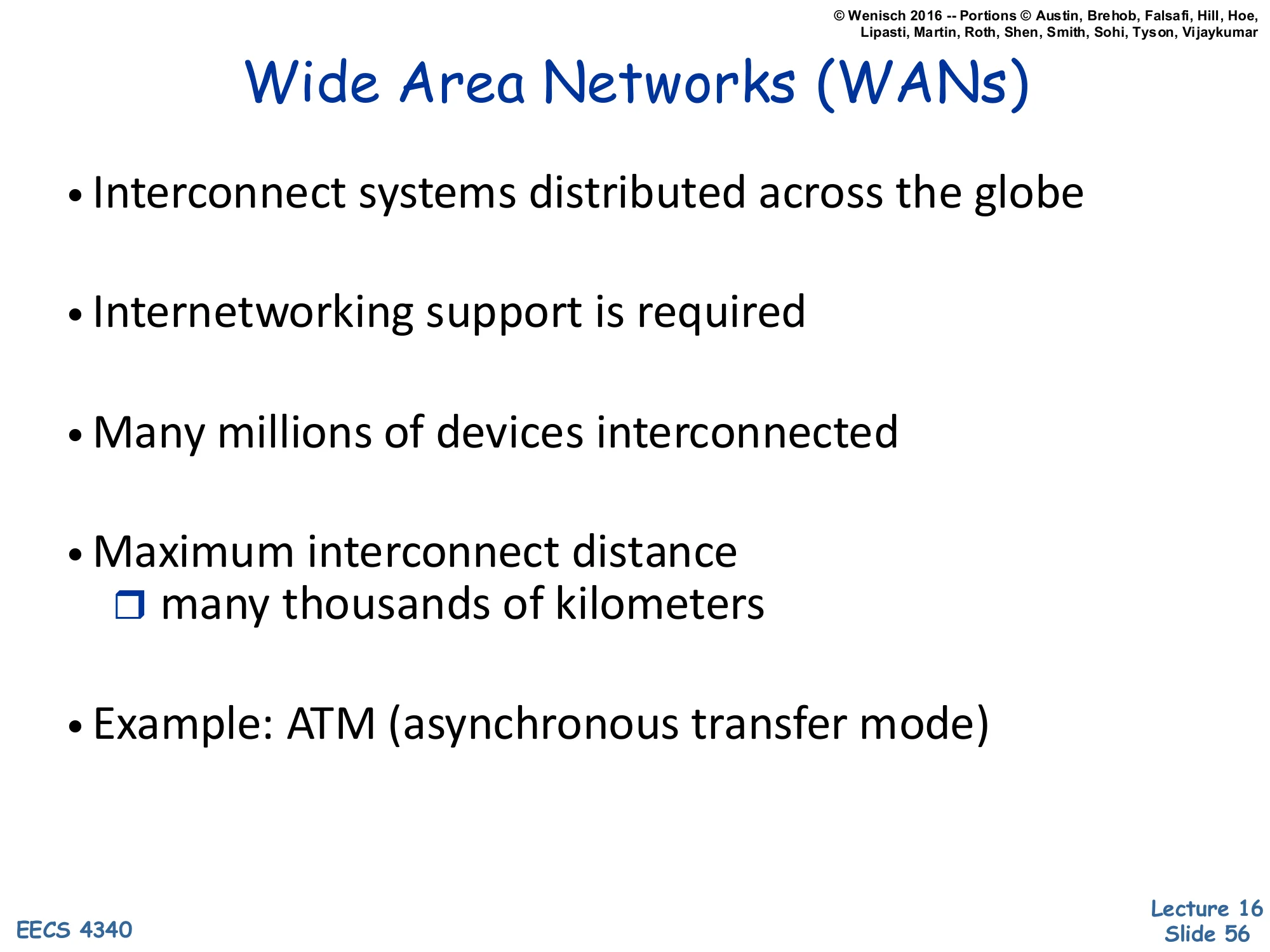 Wide Area Networks (WANs) (slide 56)